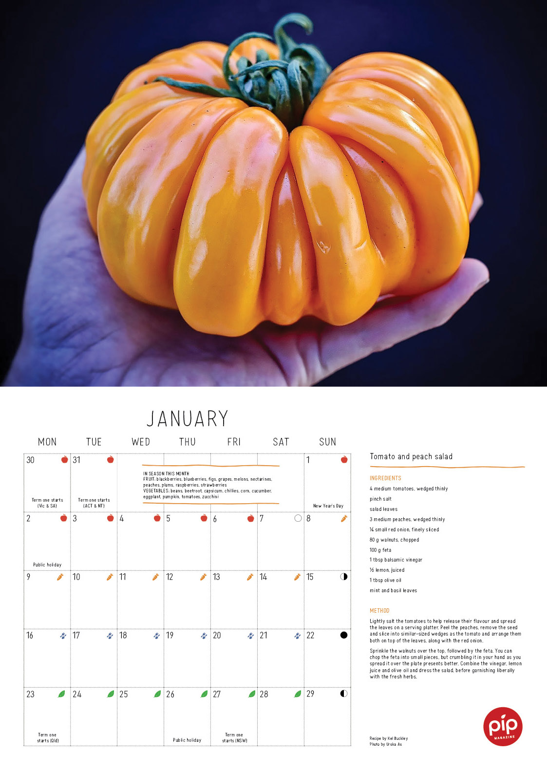 Print Subscription with Kitchen Garden Calendar Pip Magazine